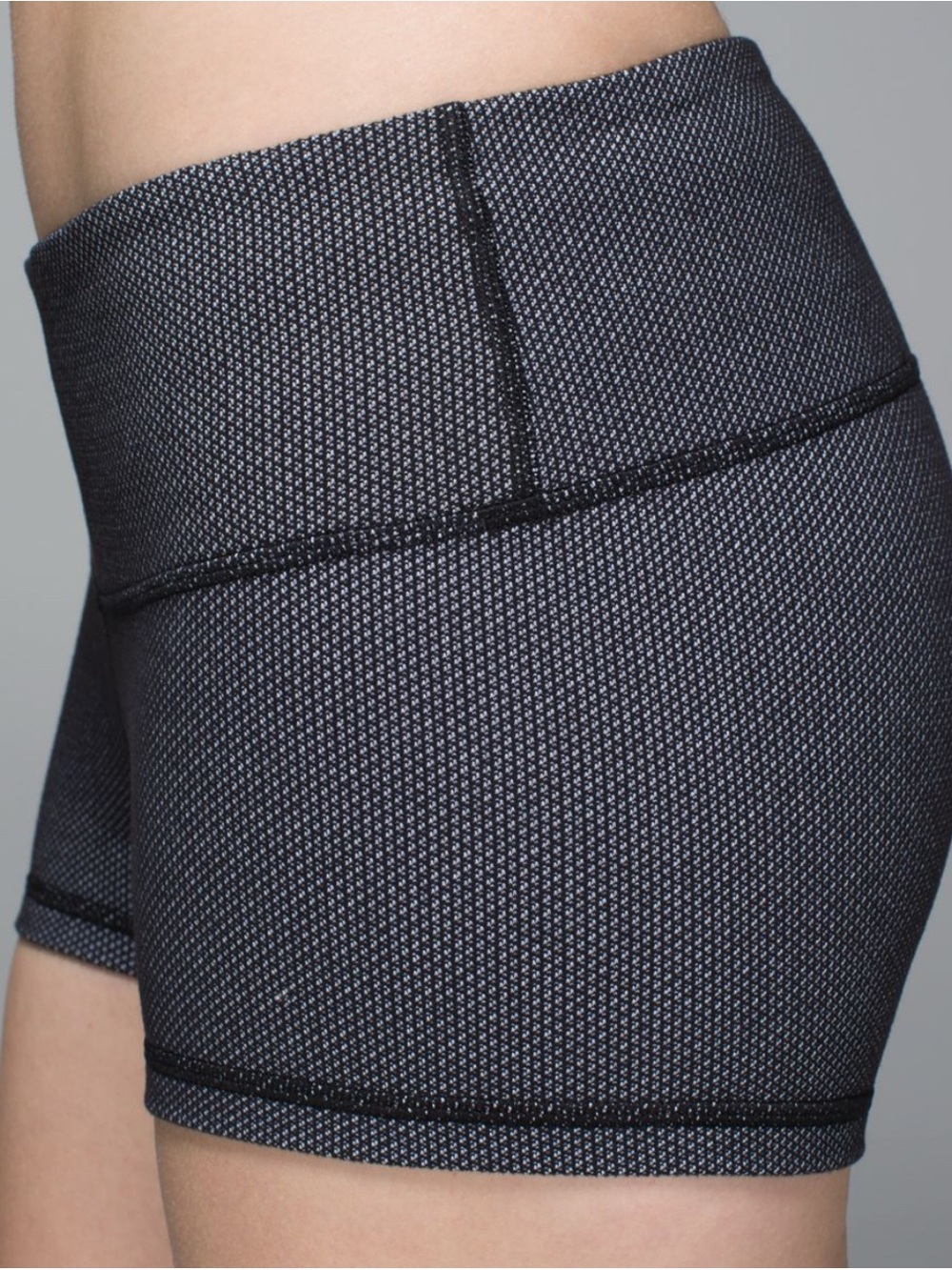 lululemon athletica Boogie Black white cross stitch design booty Shorts
